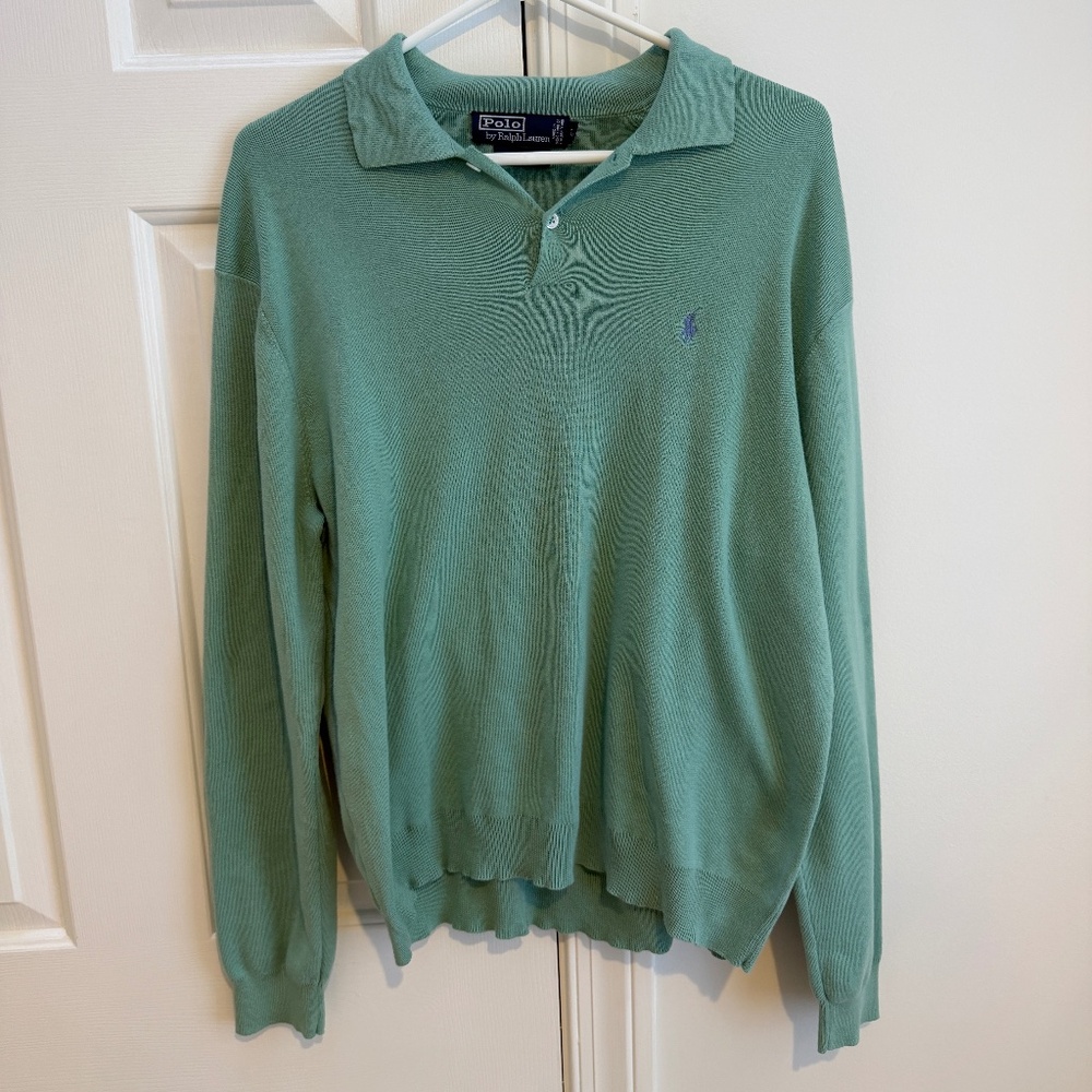 Polo Ralph Lauren Men’s Pima Cotton Sweater – Green – Size L (Fits M)